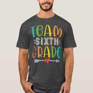 T-shirt Équipe 6E Grade Funky Enseignant Étudiant Retour À