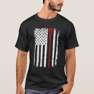 T-shirt Équipe américaine de crosse du drapeau Retro Lacro