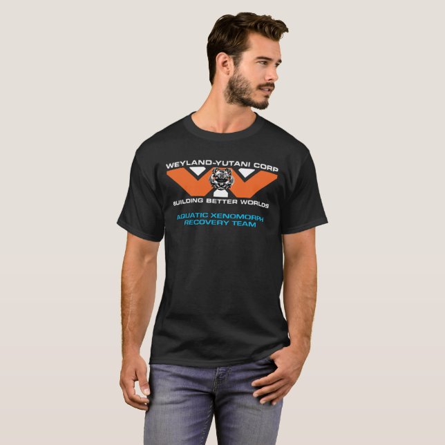 T-shirt Équipe aquatique de récupération de xenomorph (Devant entier)
