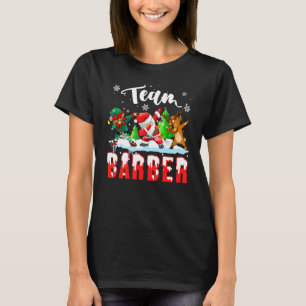 T-shirt Équipe Barber Funky Noël Dabbing Elf Père Noël Rei