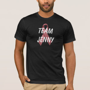 T-shirt Équipe Black Throat Cancer Sensibilisation Ribbon 