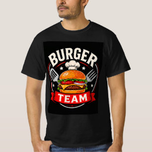T-shirt 🍔 Équipe Burger Uniforme de Restaurant de Fast Fo