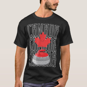 T-shirt Équipe Canada Feuille Curling Rouge Blanc hiver