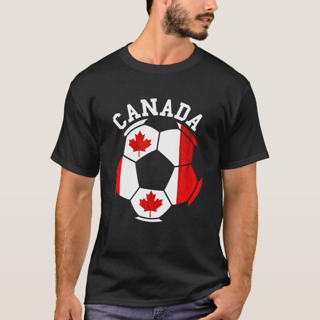 T-shirt Équipe canadienne de soccer Feuille d'érable Canad (Devant)