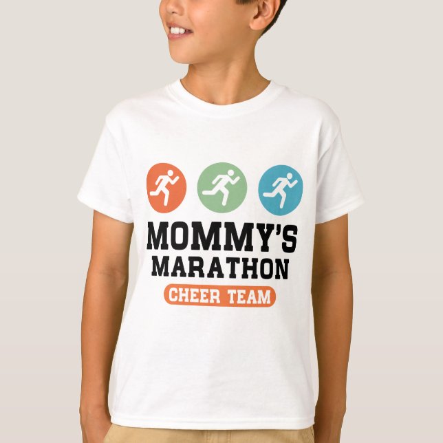 T-shirt Équipe d'acclamation du marathon de la maman (Devant)
