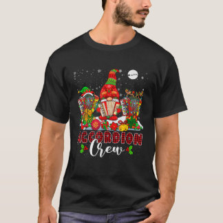 T-shirt Équipe d'accordéon Noël Santa Renne Gnome Jouant A