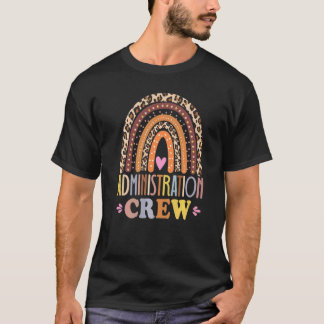 T-shirt Équipe d'administration Léopard Arc-en-ciel Rentré