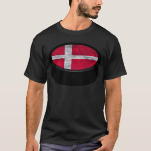 T-shirt Équipe Danemark palet de hockey drôle