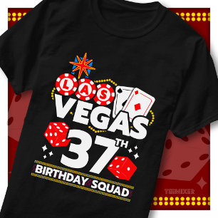 T-shirt Équipe d'anniversaire de Vegas 37 ans, soirée casi