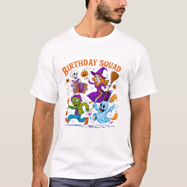 T-shirt Équipe d'anniversaire drôle d'Halloween (Devant)