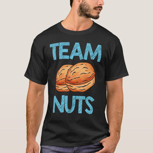 T-shirt Équipe de baby shower Nuts Équipe Blue Boy Genre R (Devant)