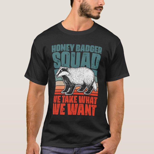 T-shirt Équipe De Badger De Miel Rétro Pour Le Miel Fanati (Devant)