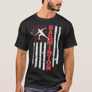 T-shirt Équipe de badminton Drapeau américain Badminton Us