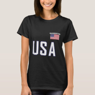 T-shirt Équipe de badminton Drapeau Usa Équipement de joue