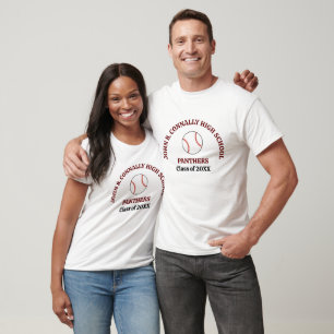 T-shirt Équipe de baseball de lycée Marron Personnalisée