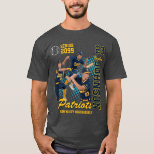 T-shirt Équipe de baseball Photo personnalisée Senior Nigh
