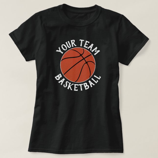 T-shirt Équipe de basket-ball féminin, Nom du joueur et Nu (Design devant)