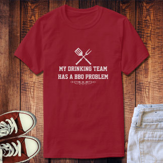 T-shirt Équipe de boisson ・ Problème de barbecue