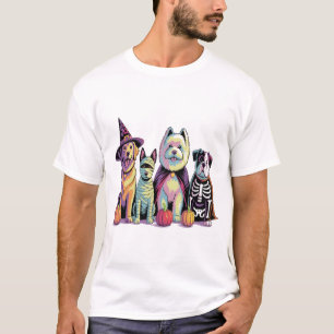 T-shirt Équipe de brosse d'Halloween Chien
