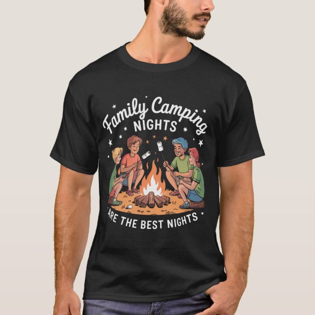 T-shirt Équipe de camping familiale - Funny Campfire Group (Devant)