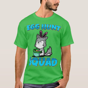T-shirt Équipe de chasse aux oeufs Cute Husky Chien Chasse