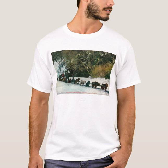 T-shirt Équipe de chien du Yukon transportant par le (Devant)