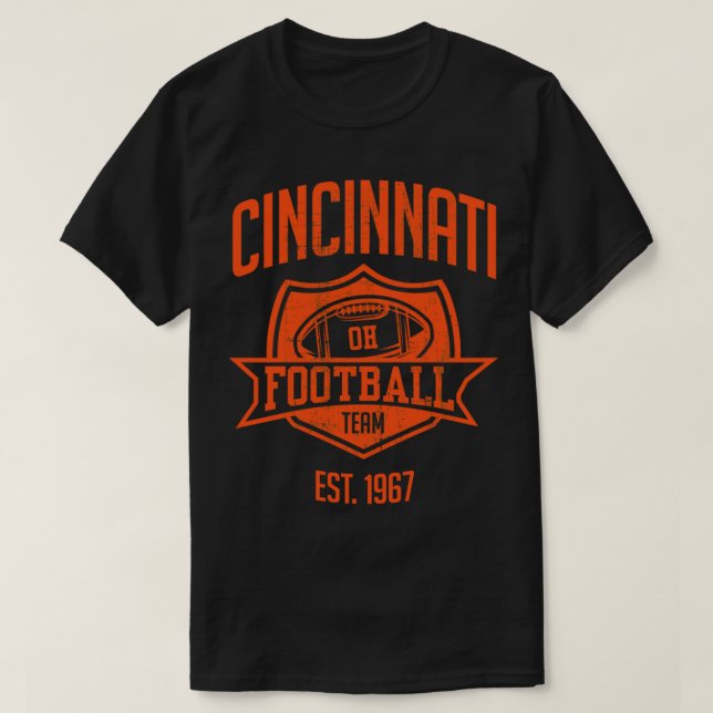 T-shirt Équipe de Cincinnati Inspiré Cincinnati Bengals Oh (Design devant)