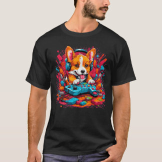 T-shirt équipe de corgi de jeu meilleur ami corgi chiot jo