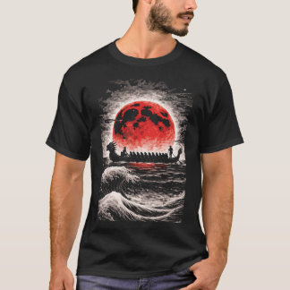 T-shirt Équipe de course de bateau dragon pagayant dans l'
