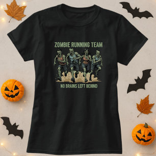 T-shirt Équipe de course Zombie d'Halloween Aucun cerveau