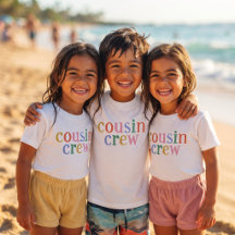 Équipe de cousins colorée, tenue de famille assort