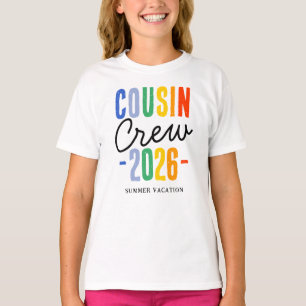 T-shirt Équipe de cousins colorée Vacances en famille