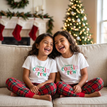 Équipe de cousins de Noël pour enfants tenue de fa