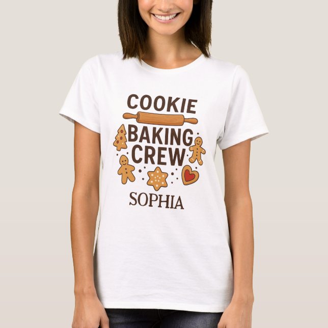 T-shirt Équipe de cueillette de biscuits personnalisée - N (Devant)