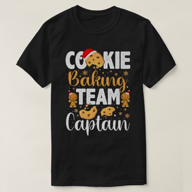T-shirt Équipe de cuisson des biscuits Capitaine Gingerbre (Design devant)