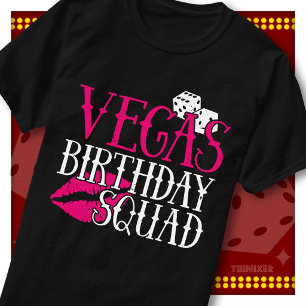 T-shirt Équipe de fête d'anniversaire à Vegas Filles Glam