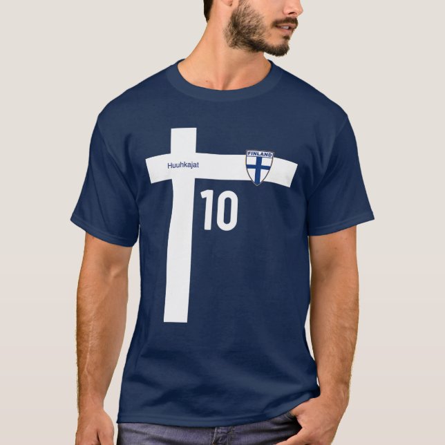 T-shirt Équipe de Finlande de football Retro Jersey (Devant)