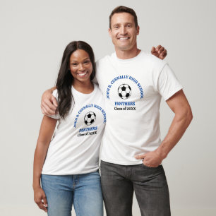 T-shirt Équipe de football personnalisée du lycée bleu
