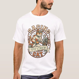 T-shirt Équipe de fosse de course Chat Équipe de fosse de