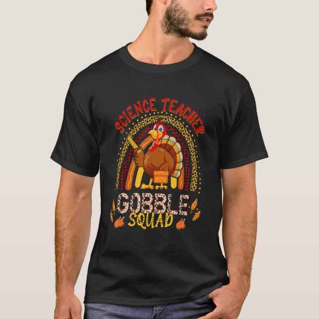T-shirt Équipe de gobelets enseignant de science Thanksgiv (Devant)