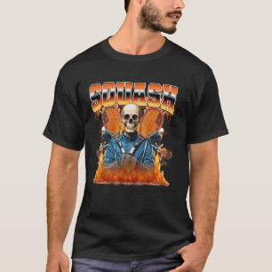 T-shirt Équipe de joueur de squash squelette crâne style b
