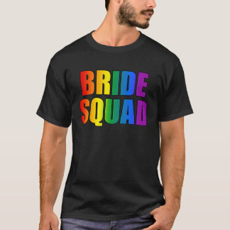 T-shirt Équipe de la mariée arc-en-ciel Lesbienne LGBT Mar