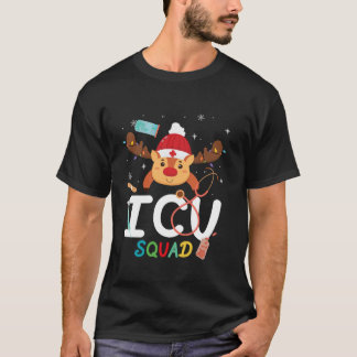 T-shirt Équipe de l'ICU Rindeer drôle Stethoscope Infirmiè