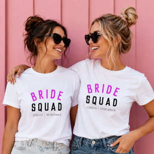 T-shirt Équipe de mariées   Bridesmaid Chaud Rose Bachelor
