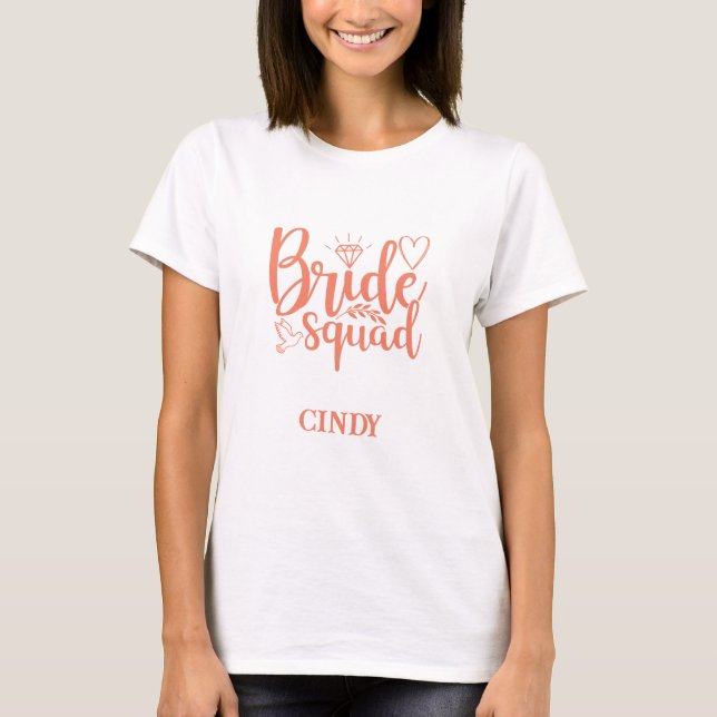T-shirt Équipe de mariées (nom) (Devant)