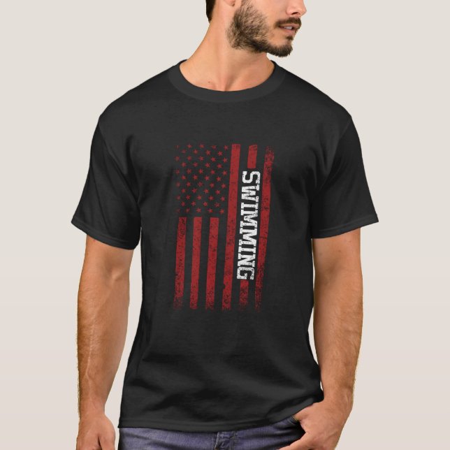 T-shirt Équipe de natation américaine de compétiteurs nage (Devant)