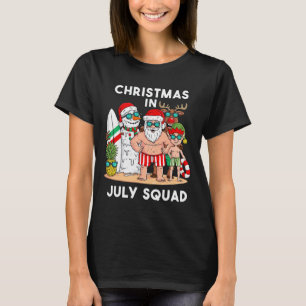 T-shirt Équipe de Noël en juillet Santa et amis Xmas garço