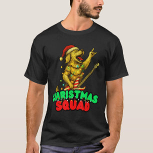 T-shirt Équipe de Noël Golden Retriever Chien Jouant Guita