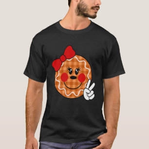 T-shirt Équipe de Noël Groovy Gingerbread Visage Père Noël