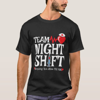 T-shirt Équipe de nuit de reconnaissance des infirmières N